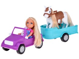 Ankiki Zestaw Lalka Farmerka z Koniem, Autkiem i Przyczepą ZA5881