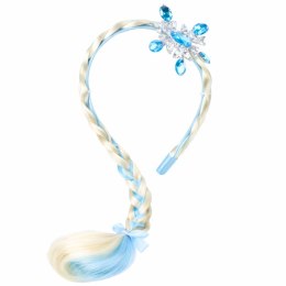 Opaska Z Długim Warkoczem Niebieska Wstążka Diamenty Śnieżynka 50 cm