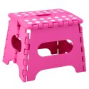 Stołek Składany Podnóżek Stopień Taboret Antypoślizgowy Różowy 24 x 19 cm
