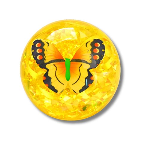 Elastyczna Piłka Do Odbijania Z Kauczuku Konfetti Motyl Świeci Mix 9 cm