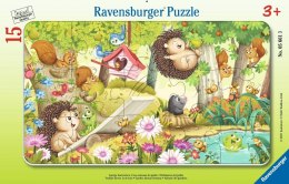 Puzzle 15 Garden Animal Getaway Frame
