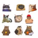 Zestaw Naklejki Koty Memy Dekoracyjne Różne Motywy 50 szt. 7-8 cm