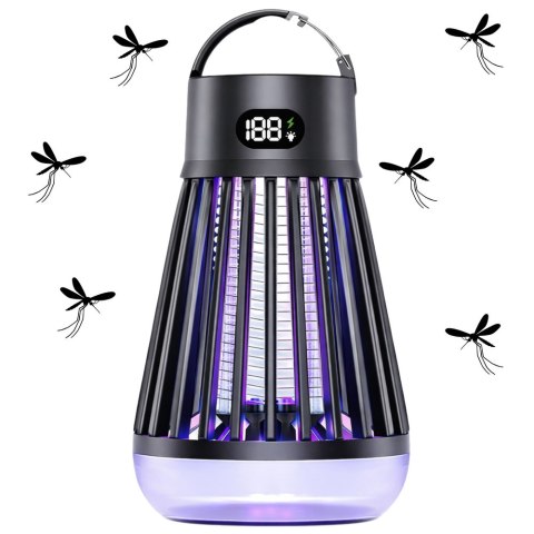 Elektryczna Lampka Owadobójcza Na Komary Światło UV Czarna