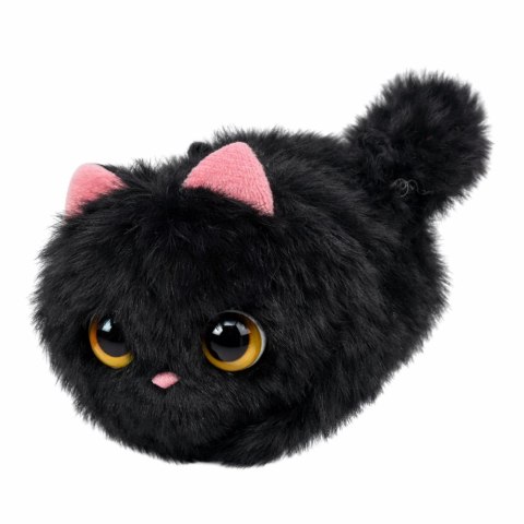 Pluszowy Czarny Kotek z Kręcącym Ogonkiem Dźwięki Piszczenia Brelok 9 cm