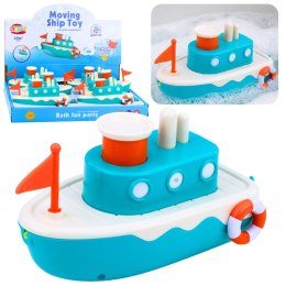 Zabawka Do Kąpieli Statek Nakręcany Pryskający Wodą Niebieski