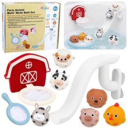 Zabawki Do Kąpieli Zwierzęta Domowe Farma Zjeżdżalnia Kosz Sitko 10 el.