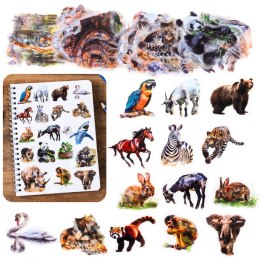 Zestaw Naklejki Z Dzikimi Zwierzętami Śliskie Przeźroczyste 50 szt.