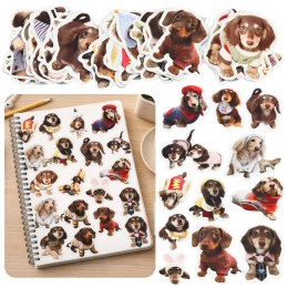 Zestaw Naklejki Z Pieskami Spaniel Papierowe Do Ozdabiania 50 szt.