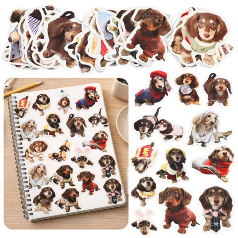 Zestaw Naklejki Z Pieskami Spaniel Papierowe Do Ozdabiania 50 szt.