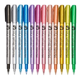 Zestaw Pisaki Metaliczne Nylonowe Ozdobne Kolorowe 12 szt.