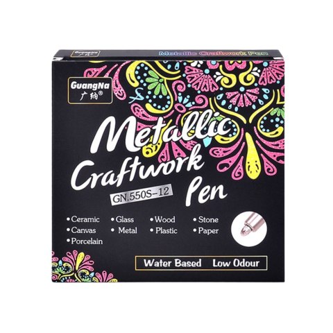 Zestaw Pisaki Metaliczne Nylonowe Ozdobne Kolorowe 12 szt.