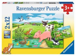 Puzzle 2x12 Baby Farm Animals