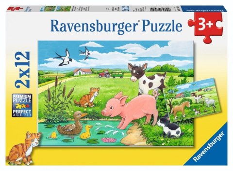 Puzzle 2x12 Baby Farm Animals