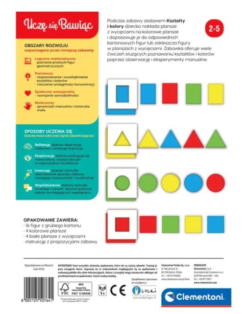 Gra edukacyjna Kształty i Kolory Uczę się Bawiąc Język Polski Clementoni 50764