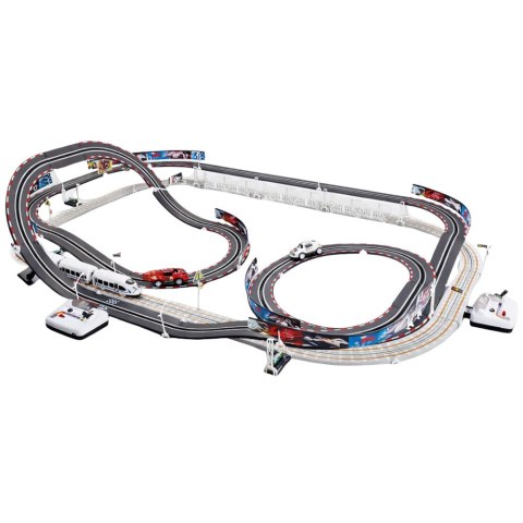 Ogromny Tor Wyścigowy Kolejka Elektryczna 2w1 Wyścigi 20 km/h