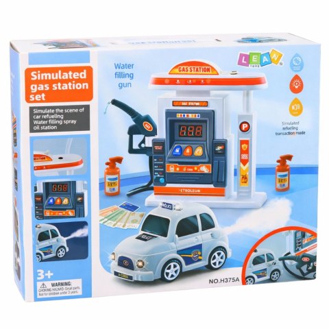 Interaktywna Stacja Benzynowa Auto Policyjne Światła Dźwięki Dym