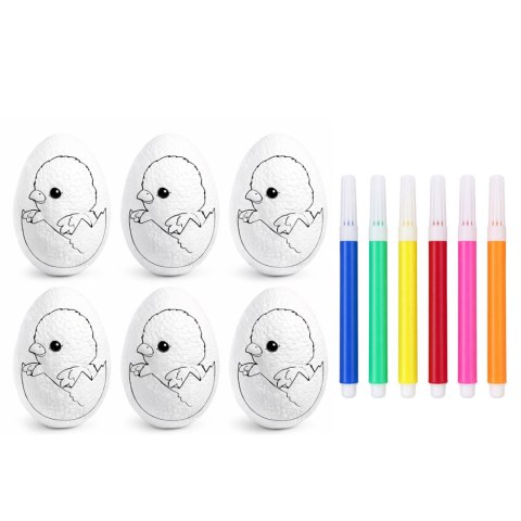 Jajka Wielkanocne Styropianowe Do Malowania Pisaki Kurczak W Jajku 6szt