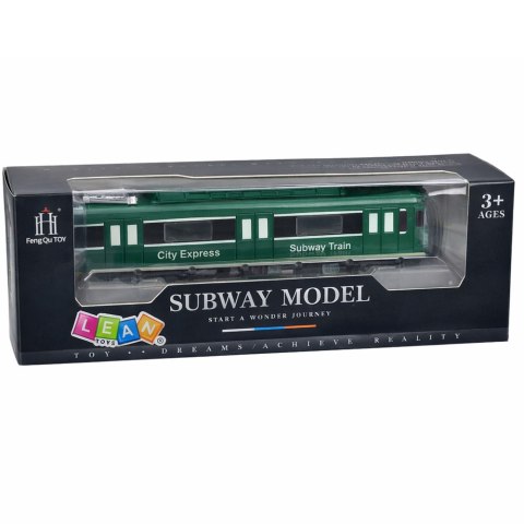 Metro Pociąg City Express Otwierane Drzwi Światła Dźwięki Zielony