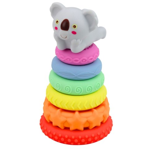 Piramidka Sensoryczna Z Koalą Wieża Edukacyjna Kolorowa 7 el.