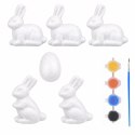 Zestaw Do Malowania Styropianowych Ozdób 4 Zające 2 Jajka Farby
