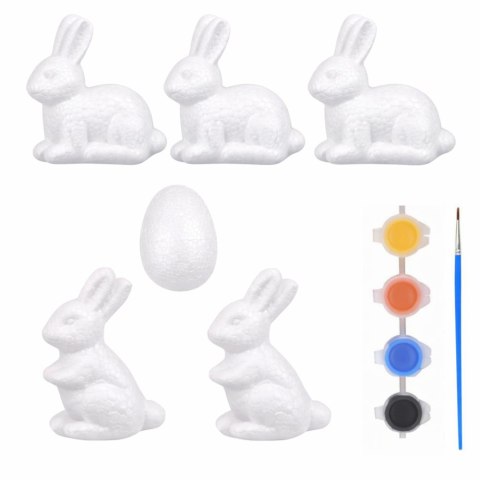 Zestaw Do Malowania Styropianowych Ozdób 4 Zające 2 Jajka Farby