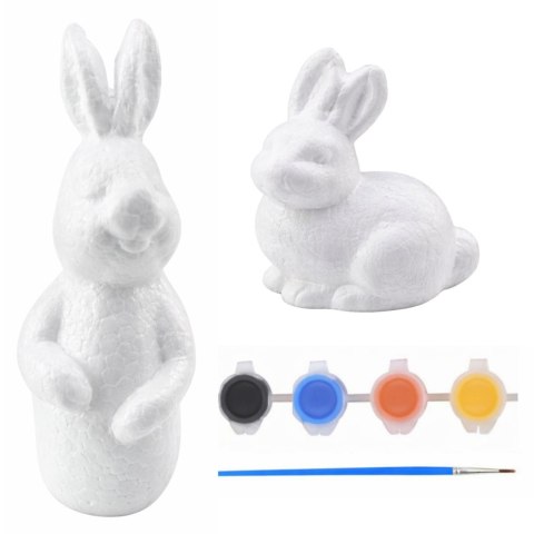 Zestaw Do Malowania Styropianowych Ozdób 4 Zające Farby Pędzelek