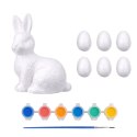 Zestaw Wielkanocny Jajka Styropianowe 6szt Figurka Zająca Farbki