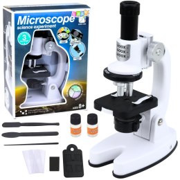 Mikroskop Zestaw Edukacyjny Dla Dzieci Zoom 1200x Akcesoria Biały