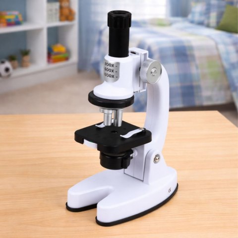 Mikroskop Zestaw Edukacyjny Dla Dzieci Zoom 1200x Akcesoria Biały