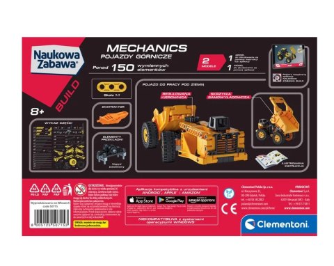 Naukowa Zabawa Klocki Laboratorium Mechaniki Pojazdy Górnicze Język Polski Clementoni 50715