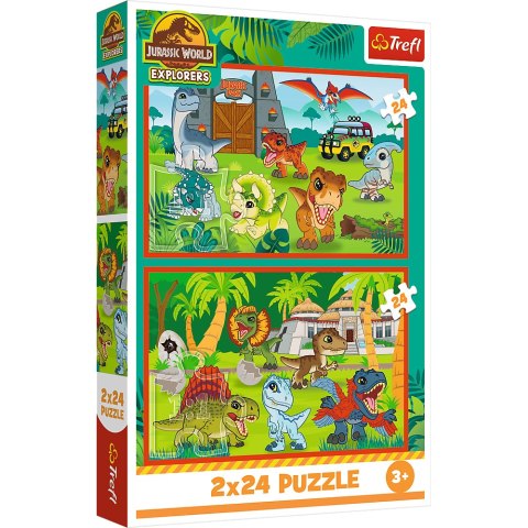 Puzzle - 2x24 - Małe dinozaury - Universal Jurassic World - Trefl 34437