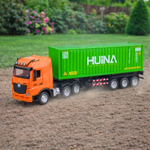 Ciężarówka Zdalnie Sterowana RC Z Kontenerem HUINA Światła Dźwięki 1:18