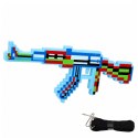 Karabin Pikselowy Broń Światła Dźwięki Niebieski 39cm