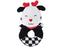 Grzechotka kontrastowa dla niemowlaka z piszczałką KRÓWKA ZA5777