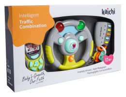 Interaktywny zestaw Kierowcy dla dzieci 3+ Kierownica + Pilot z kluczami + Telefon + Dźwięki Światła