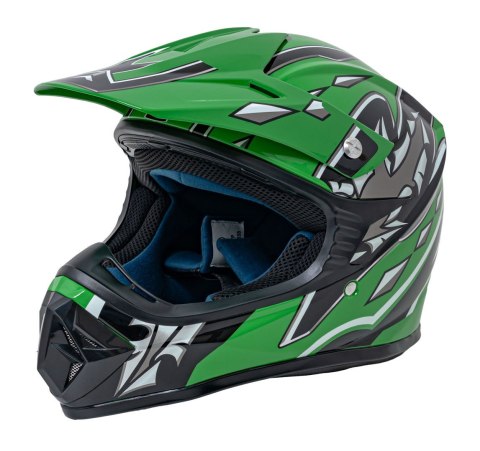 Kask Motocyklowy Enduro Zielony S
