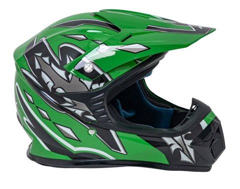 Kask Motocyklowy Enduro Zielony S