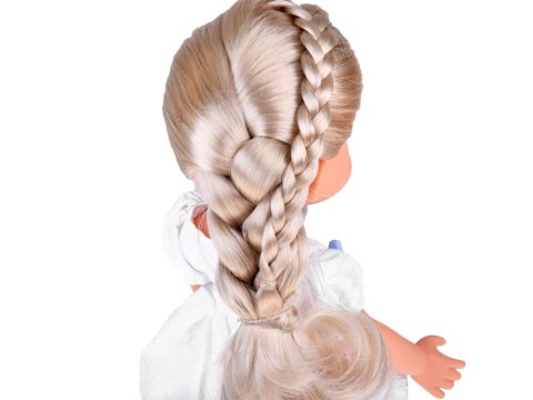 Lovely Girl Urocza Lalka w białej sukience z niebieską kokardką 33cm ZA5850