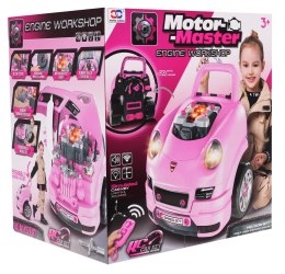 Różowe autko z silnikiem do Naprawy dla dzieci 3+ Narzędzia + Interaktywny kokpit + Pilot Zestaw małego Mechanika