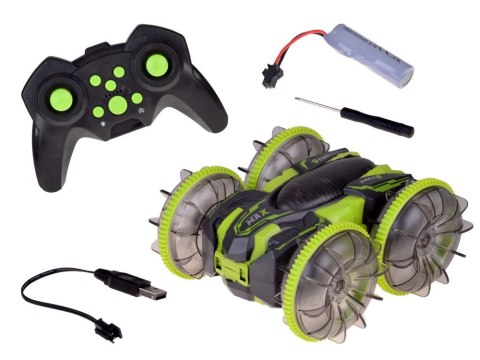 Samochód AMFIBIA 2w1 Stunt r/c zdalnie sterowany Jeździ Pływa Świeci RC0735