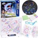Tablica do Rysowania 3D z Podświetleniem LED + Pisaki i Okulary TA0114