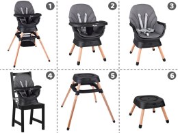 Wielofunkcyjny fotel obracane krzesełko do karmienia 6w1 dla dzieci ZA5659