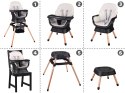 Wielofunkcyjny fotel obracane krzesełko do karmienia 6w1 dla dzieci ZA5659