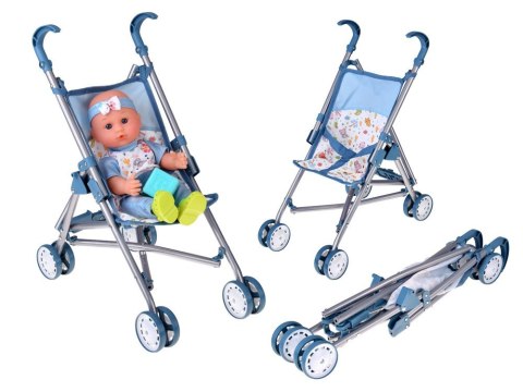 Zestaw Deluxe Lalka Bobas Wózek Łóżeczko Krzesełko akcesoria 16 ele ZA5917