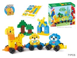 Zestaw Dużych Klocków Kolejka Zwierząt