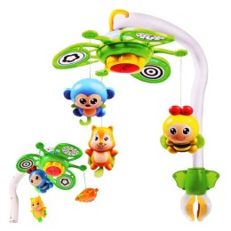 Karuzelka do Łóżeczka z Pozytywką Bed Bell Zawieszki Zwierzątka 2w1