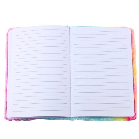 Pluszowy Notatnik W Linie Z Jednorożcem 3D Kolorowy