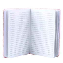 Notatnik W Linie Brokatowy Naszywki Różowy B6 80 Kartek