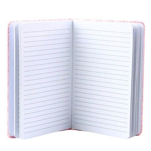 Notatnik W Linie Brokatowy Naszywki Różowy B6 80 Kartek