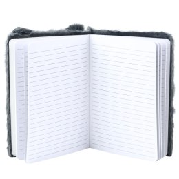 Pluszowy Zeszyt Notatnik W Linie Lisek Szary A5 80 Kartek